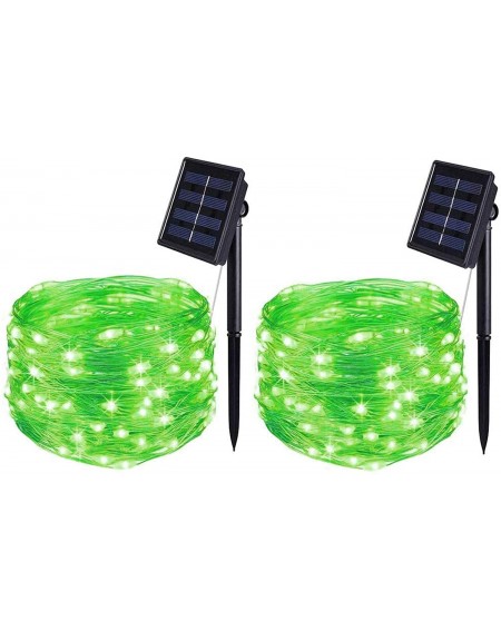 Outdoor String Lights 2 Pack Solar Fairy Lights-16.4Ft 50LEDS Outdoor Solar String Lights- IP65 Waterproof Wire Lighting for ...