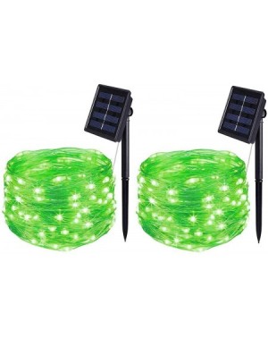 Outdoor String Lights 2 Pack Solar Fairy Lights-16.4Ft 50LEDS Outdoor Solar String Lights- IP65 Waterproof Wire Lighting for ...