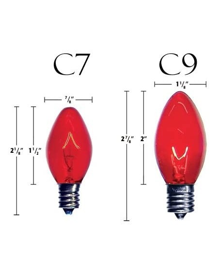 Indoor String Lights C-9 Orange Light Bulbs - CY1874DK6D2 $14.93
