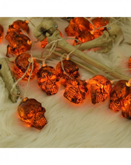 Outdoor String Lights 30LED Skeleton Skull String Lights with Remote- Halloween Lights for Outdoor & Indoor Halloween Party D...