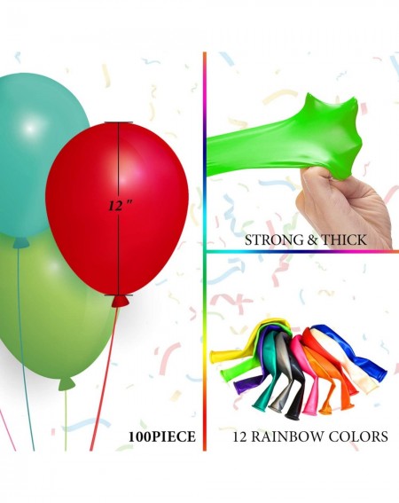 Balloons Party Balloons- Bright and Assorted Colors 12 Inch 100 Pcs Latex Balloons for New Year's eve- Wedding- Children Birt...