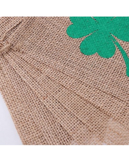 Banners St.Patrick's Day Banners- Irish LUCKY Four Leaf Clover Shamrock Burlap Banners for Decoration (St.Patrick's Day) - CJ...