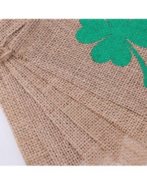 Banners St.Patrick's Day Banners- Irish LUCKY Four Leaf Clover Shamrock Burlap Banners for Decoration (St.Patrick's Day) - CJ...