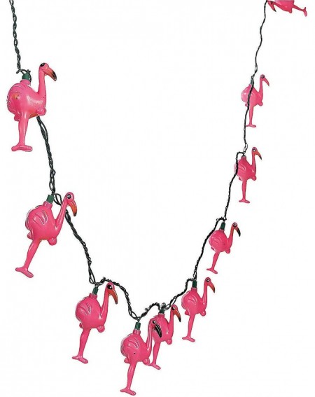 Indoor String Lights Pink Flamingo Light String Set (8 feet Long) Tropical Luau Party Decor - CO111L8JNNR $20.61