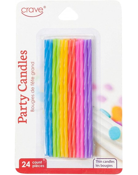 Birthday Candles Multicolored Thin Birthday Candles- 4 Inches Tall - 24 Count Per Pack- 1-Pack - CI18QHY9OEI $17.35