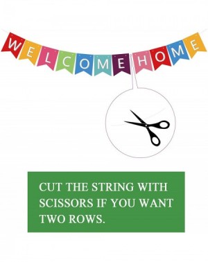 Banners & Garlands Pre Strung Welcome Home Banner- Colorful Paper Welcome Home Sign Decoration- Sweet Home Decor - Welcome Ho...