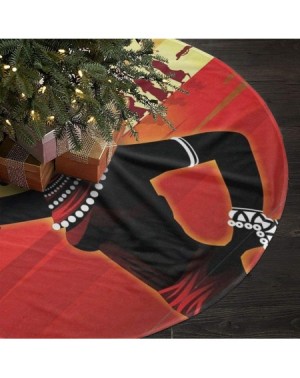 Tree Skirts African Woman Tree Skirt for Xmas Decor 36 Inch Thick Xmas Tree Skirt Mat for Merry Christmas Party - African Wom...