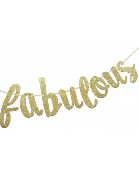 Banners & Garlands 30 & Fabulous Cursive Banner- Happy 30tht Birthday Anniversary Party Supplies- Ideas and Decorations(Gold)...