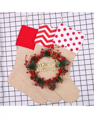 Stockings & Holders 3 Pack 16 Inches Burlap Christmas Stockings Xmas Hanging Stockings for Christmas Decoration or DIY Craft ...