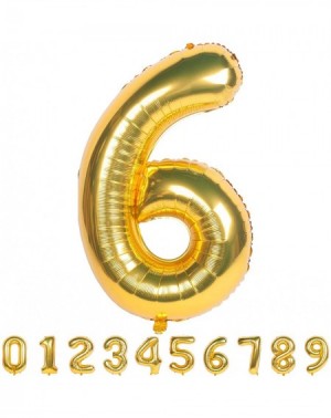 Balloons Gold Numbers 6 Balloons 40 Inch Giant Birthday Number Balloon Party Decorations Supplies Foil Helium Mylar Digital B...