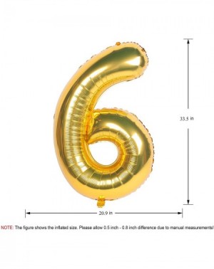 Balloons Gold Numbers 6 Balloons 40 Inch Giant Birthday Number Balloon Party Decorations Supplies Foil Helium Mylar Digital B...