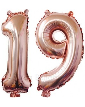 Balloons 40 Inch Giant 19th Rose Gold Number Balloons-Birthday / Party Balloons - Rose Gold Number 19 - C418CK4825N $11.61