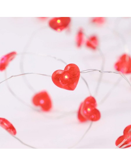 Indoor String Lights Red Heart Light Strings- 10ft 40 LEDs Copper Wire for Vines Garland Table Runner Wedding Christmas Party...