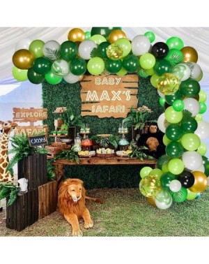 Balloons Jungle Party Balloon Garland 112 Pcs Green Balloons Garland Kit with Palm Leaf for Wild Theme Birthday Party Decorat...