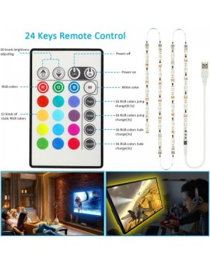 Rope Lights TV Bias Lighting USB Powered LED Light Strip for 65 70 Inches TV Back Decor 20 Color Options Dimmable Remote - C2...