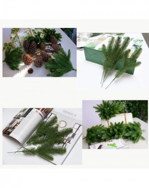 Garlands 30pcs 10.24x3.94 Inches Artificial Pine Branches Green Leaves Needle Garland Green Plants Pine Needles for Garland W...