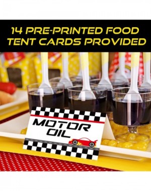 Party Favors Race Car Bar Decorations Kit Racing Bar Signs Snack Tent Cards Pit Stop Banner for Race Car Birthday Party Decor...