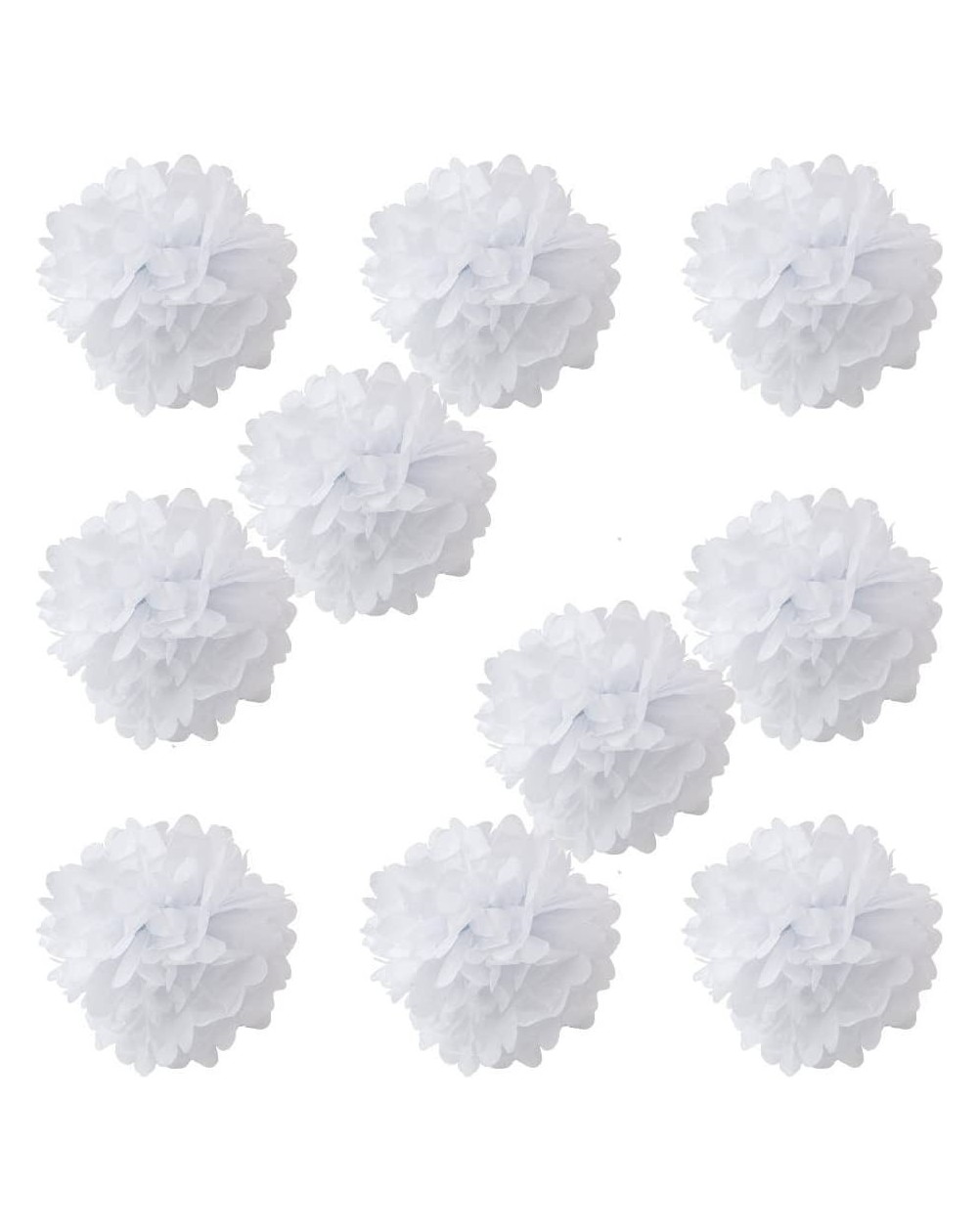 Tissue Pom Poms Set of 10 - White 10" - (10 Pack) Tissue Pom Poms Flower Party Decorations for Weddings- Birthday- Bridal- Ba...