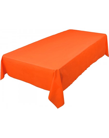 Tablecovers Rectangular Plastic Orange Reusable Tablecloth Cover - Ideal for Weddings- Party's- Birthdays- Dinners- Lunch's- ...