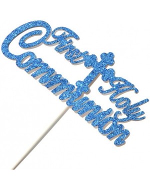 Cake & Cupcake Toppers Royal Blue Glitter First Holy Communion Cake Topper- Baptism/Christening/Confirmation/Baby Shower/Birt...