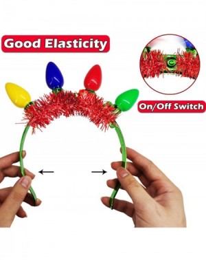 Party Favors 6 Pack Tinsel Christmas LED Headband with Colorful Light Up Bulb 6 Flash Modes Christmas Party Favor Supplies Gl...
