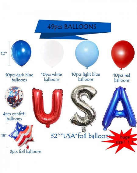 Party Packs 4th of July Decorations - Patriotic Decorations- American Party Supplies- 77 USA Party Supplies Pack- 4th of July...