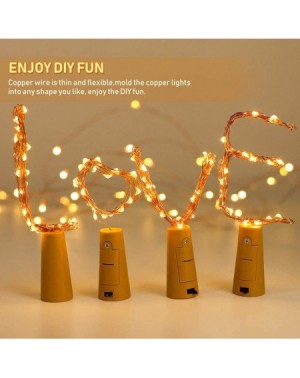 Indoor String Lights Wine Bottle Lights LED Cork Shape Copper Wire Lights Battery Operated Colourful Fairy String Lights for ...
