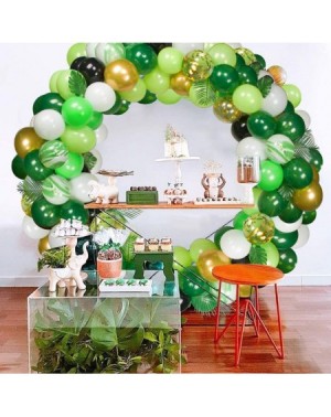 Balloons Jungle Party Balloon Garland 112 Pcs Green Balloons Garland Kit with Palm Leaf for Wild Theme Birthday Party Decorat...