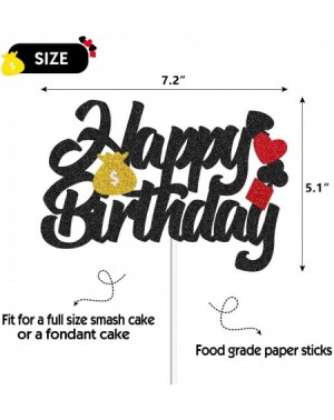 Cake & Cupcake Toppers Poker Cake Topper Birthday Decorations Casino Scene Playing Card Theme Picks for Adults Man Women Even...