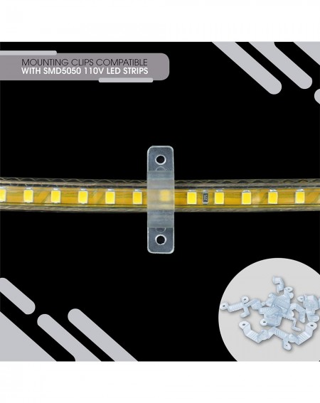 Rope Lights Pack 1pc-Mounting Clips for 110V SMD5050 LED Strips- Ideal for Our tsmd-26 - 1 Pc Clip - C5197KEQZXR $6.78