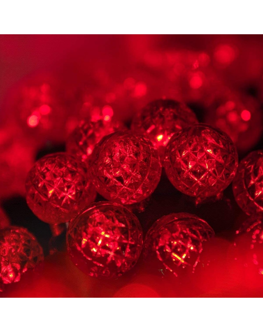 Indoor String Lights 70 G12 Red Globe Christmas Lights- 24 ft LED Red String Lights Christmas Lights Red Valentine's Day Glob...