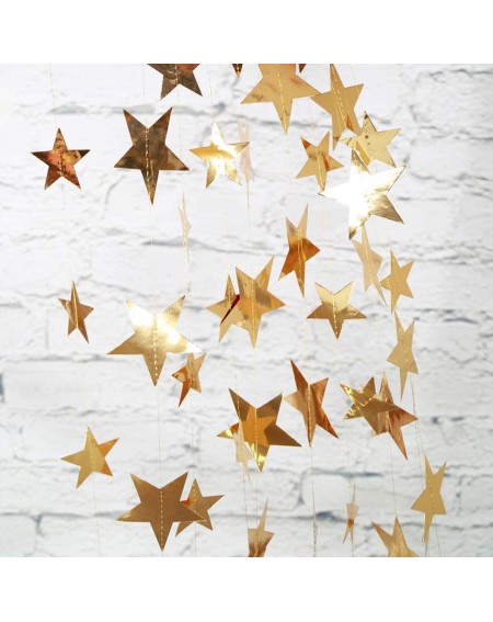 Banners & Garlands 2pcs 13-feet Pearl Paper Star Shaped Party Garland Star String for Hanging Décor Wedding Baby Shower or Bi...
