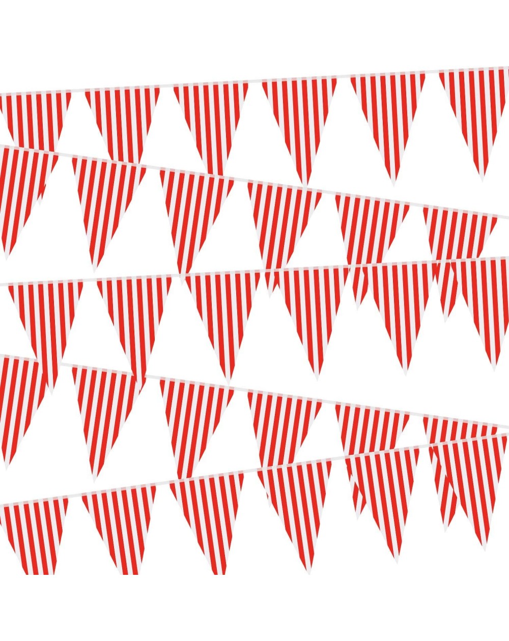 Banners 5 Packs Carnival Circus Party Decorations Supplies- Circus Carnival Bunting Banner- Red and White Pennant Banner Tria...