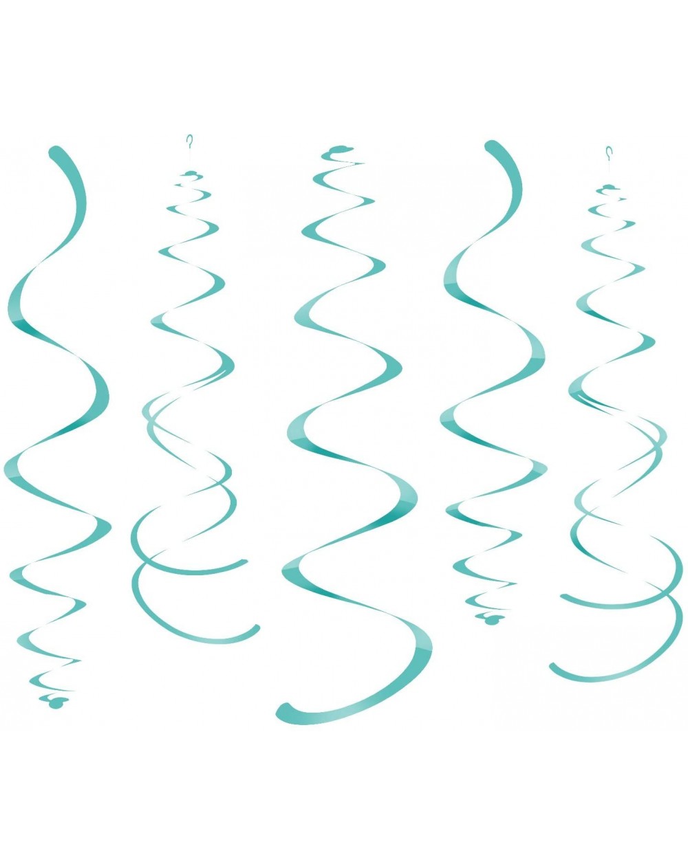Banners & Garlands Teal Party Hanging Swirl Decorations Plastic Streamer for Ceiling- Pack of 28 - Teal - CG190SD23YH $8.05