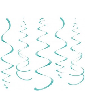 Banners & Garlands Teal Party Hanging Swirl Decorations Plastic Streamer for Ceiling- Pack of 28 - Teal - CG190SD23YH $8.05