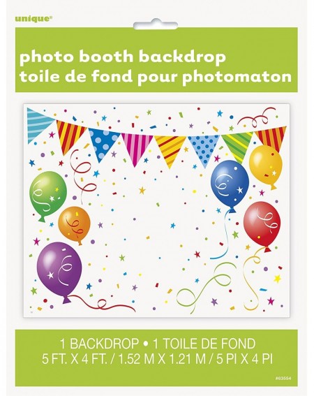 Photobooth Props Plastic Party Photo Booth Backdrop- 5ft x 4ft - Multicolor - CR12C58VG1N $8.23