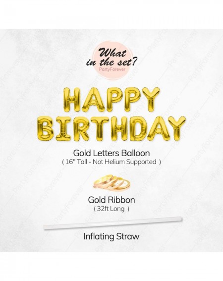 Balloons Gold Happy Birthday Balloons Banner Birthday Party Decorations Set for Men and Women with Latex and Confetti Balloon...