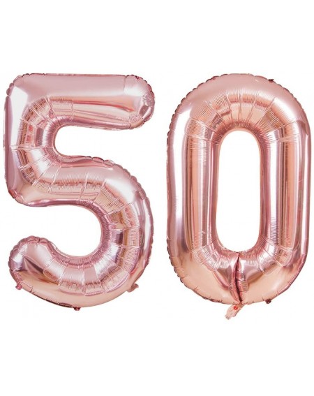 Balloons Rose Gold Number Balloons- 50th Birthday Party Decorations Balloons Foil Helium Balloons 32 Inch (50) - 50 - CE199RD...