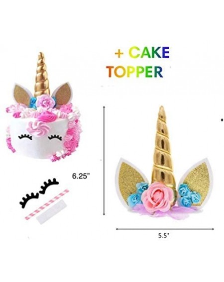 Party Packs Unicorn Party Supplies - Service for 16 Guests - Includes Plates- Decorations- Tablecloth- Cake Topper- Utensils-...