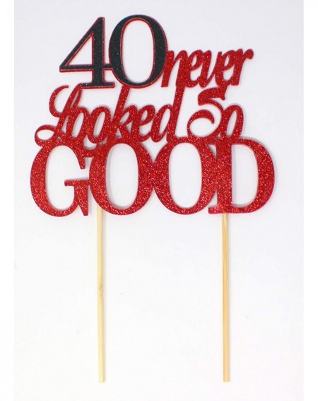 Cake & Cupcake Toppers 40 Never Looked So Good Cake Topper- 1PC- Year Anniversary- 40th Birthday- Party Decoration- Photo Pro...