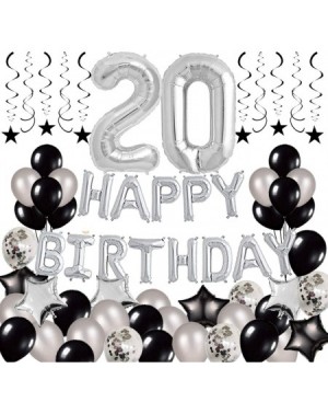 Balloons 20th Birthday Decorations - Party Supplies for Happy 20th Birthday Happy Birthday Banner Gold Sash Confetti Balloons...