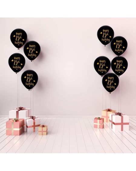 Balloons Black cheers to 25 years latex balloons- 12inch (16pcs) 25th birthday decorations party supplies for man and woman -...