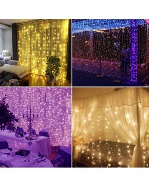 Outdoor String Lights 16 Color Changing Rainbow Curtain Lights Backdrop Window String Lights- 310LED USB Remote Control Fairy...