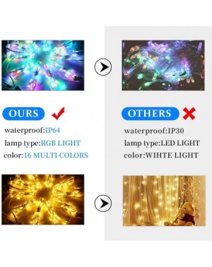 Outdoor String Lights 16 Color Changing Rainbow Curtain Lights Backdrop Window String Lights- 310LED USB Remote Control Fairy...