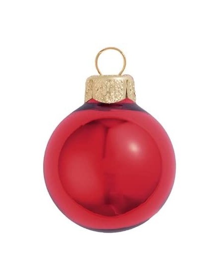 Ornaments 28ct Shiny Red Xmas Glass Ball Christmas Ornaments 2" (50mm) - CT11D3CABZR $93.80