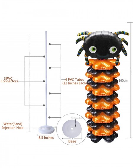 Balloons Halloween Spider Balloons Column 63 inch with Pump Black Orange Aluminum Foil Balloons for Halloween Party Supplies ...