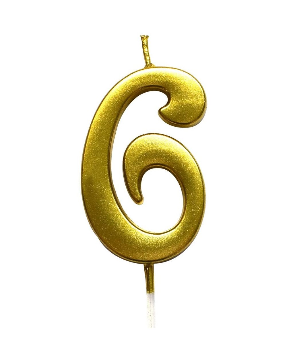Birthday Candles Gold 6th Birthday Numeral Candle- Number 6 Cake Topper Candles Party Decoration for Girl Or Boy - C318TW7MEI...