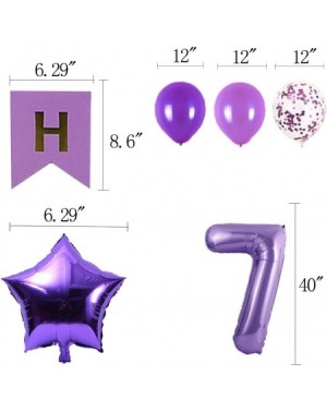 Balloons 7th Birthday Party Decorations Kit Happy Birthday Banner with Number 7 Birthday Balloons for Birthday Party Supplies...