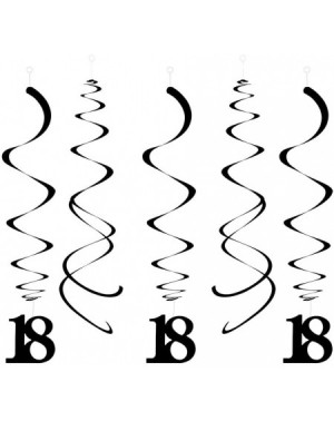 Banners & Garlands Black 18 Swirl Number Hanging Swirls for 18th Birthday Anniversary Ceiling Decorations-Pack of 20 - Black ...