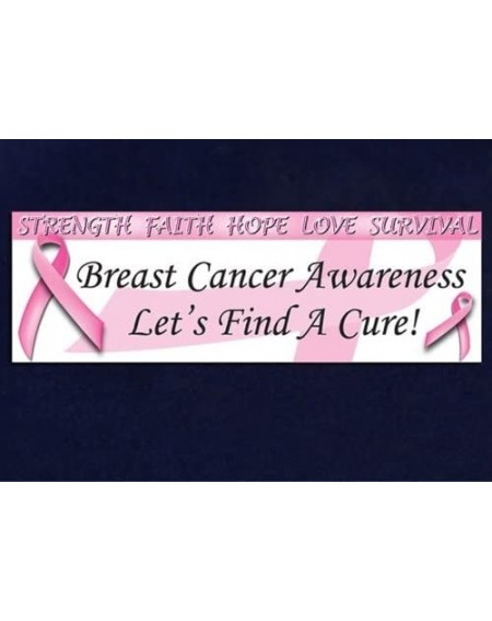 Banners & Garlands Breast Cancer Awareness Banner - Pink Ribbon Awareness Event Banner (1 Banner) - CO113OW2RXL $21.82